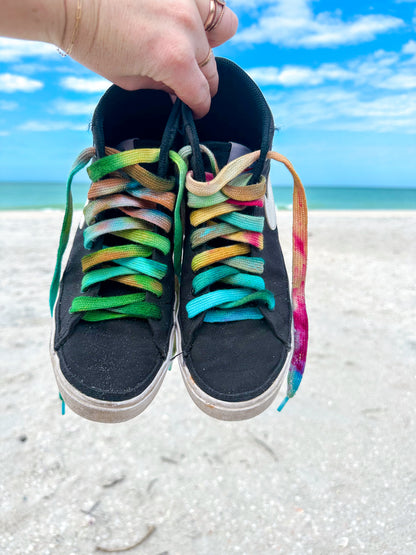 Tie Dye Shoe Laces| Retro Cotton Boot Laces | Hand Dyed Shoe Laces
