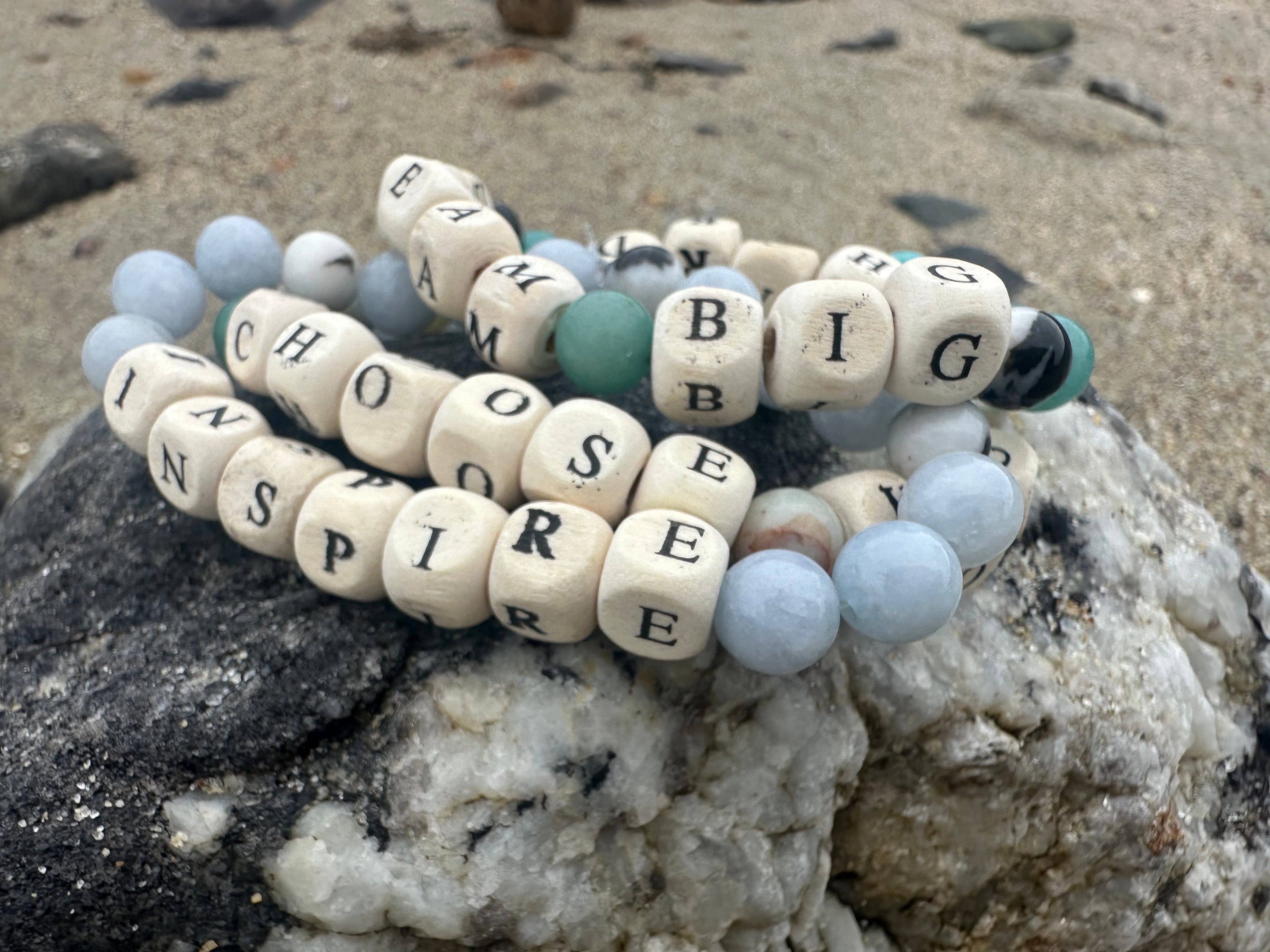 Word cheapest Gemstone Bracelet- Stretchy