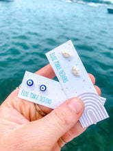 Load image into Gallery viewer, Blue Evil Eye Studs