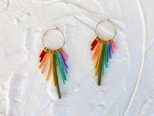 Load image into Gallery viewer, Rainbow Pride Suede Hoop Earring