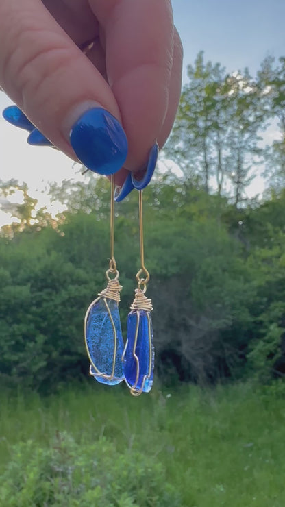 Authentic Maine Sea Glass Drop Earrings