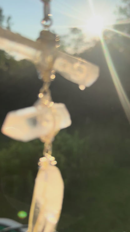 Quartz Glow Pendant Necklace | Long Layering  Statement Necklace