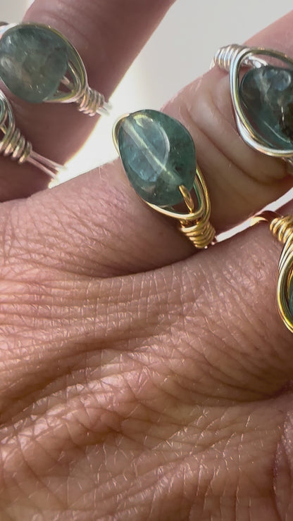 Polished Apatite Nugget Ring