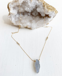 Long Crystal Spacer Necklace