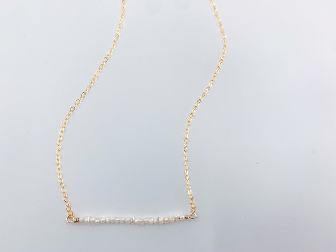 Dainty Pearl Bar Necklace