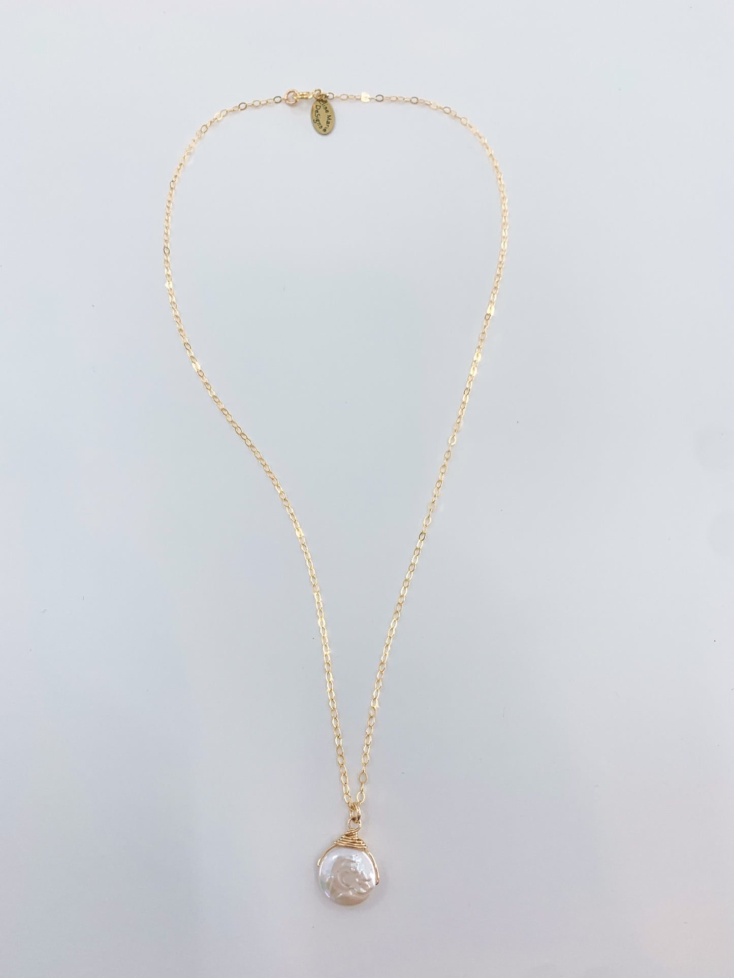 Simple Pearl Coin Necklace