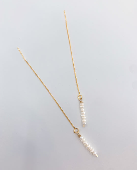 Pearl Bar Threader Earring