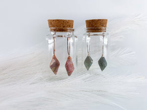 Diamond Gemstone Hoop Earrings