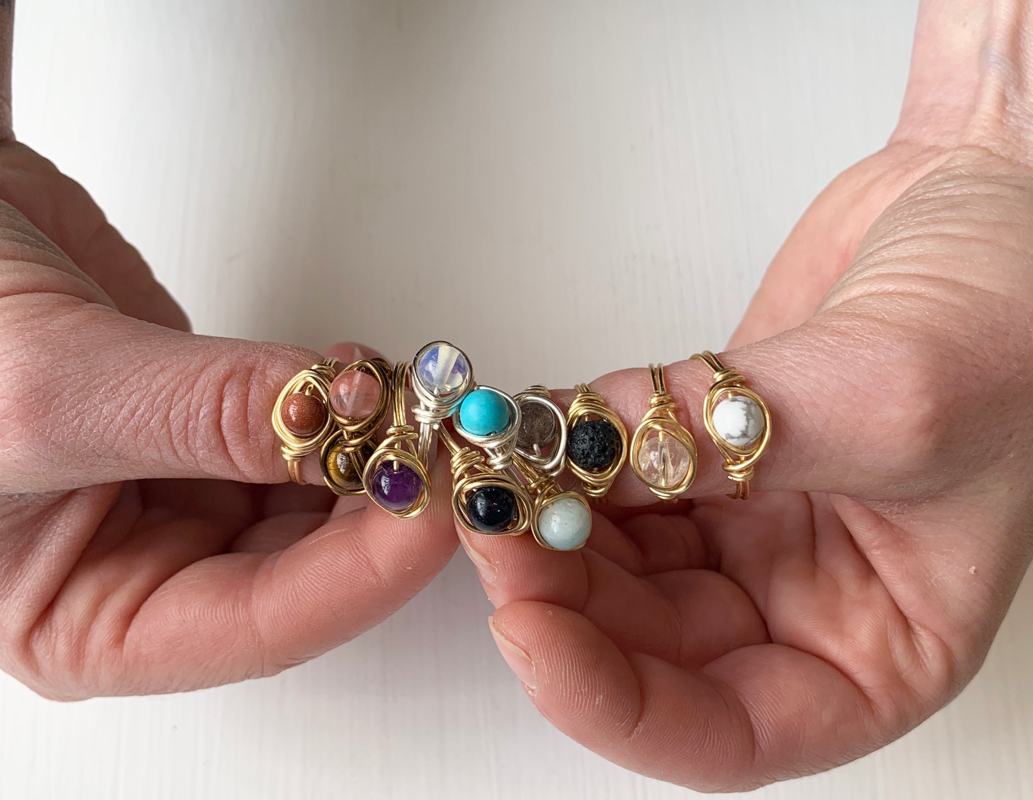 Gold Wire Wrapped Gemstone Rings – Elise Marie DeSigns