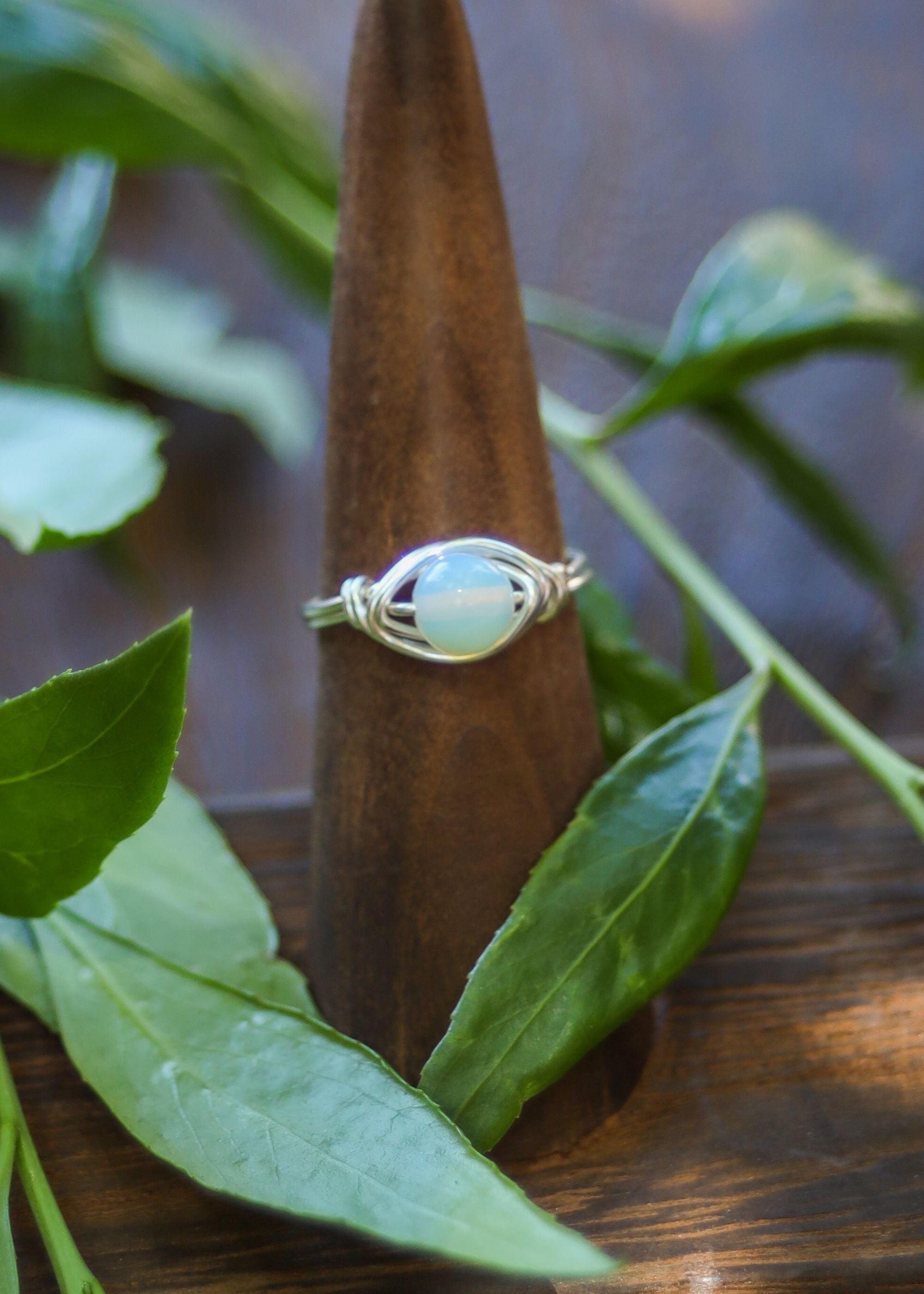 African Opal, good Moonstone and Onyx wire wrapped in Silver