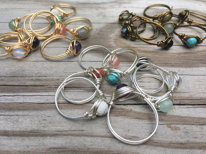 Wire Wrapped Stone Rings