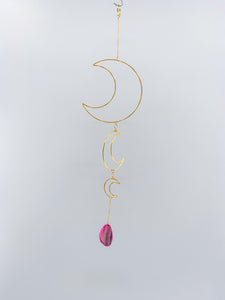 Triple Moon and Agate Wall Hanging