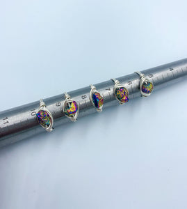 Rainbow Titanium Quartz Wire Wrapped Ring