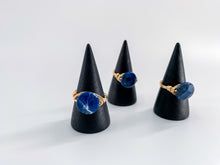 Load image into Gallery viewer, Faceted Sodalite Coin Wire Wrapped Ring