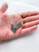 Load image into Gallery viewer, Diamond Gemstone Hoop Earrings