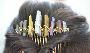 Quartz Crystal Hair Comb