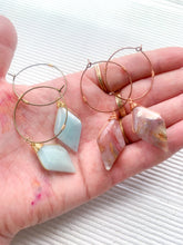 Load image into Gallery viewer, Diamond Gemstone Hoop Earrings
