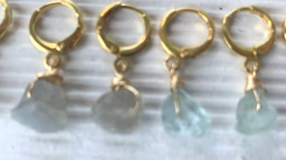 Huggie Raw Gemstone Earring