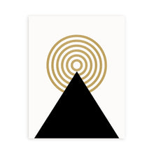 Load image into Gallery viewer, Minimal art print, black white and gold