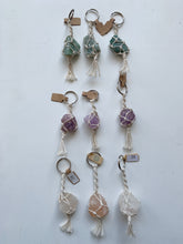 Load image into Gallery viewer, Macrame Crystal Keychain