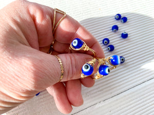 Evil Eye Wire Wrapped Ring
