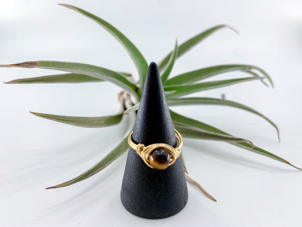 Gold Wire Wrapped Gemstone Rings