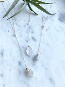 Raw Crystal Y Necklace