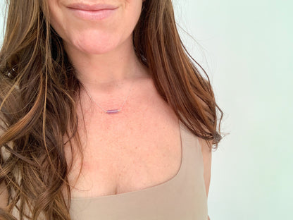 Gemstone Tube Simple Necklace