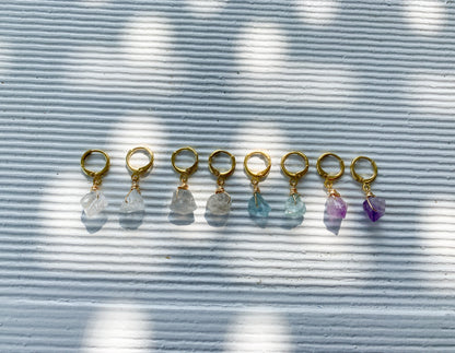 Huggie Raw Gemstone Earring