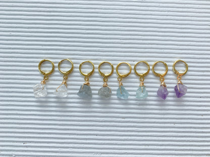 Huggie Raw Gemstone Earring