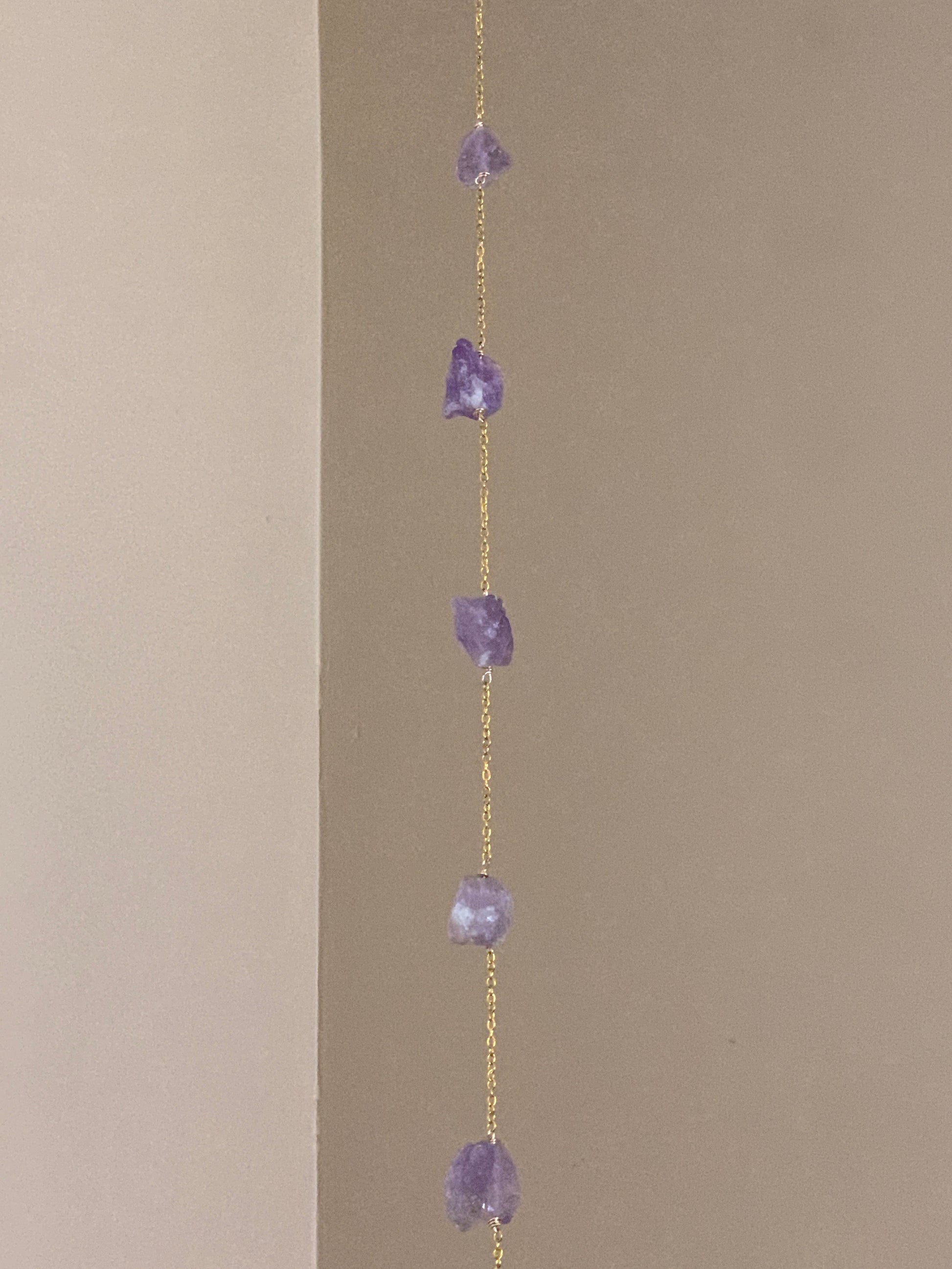 String of Amethyst Crystals Home Decor